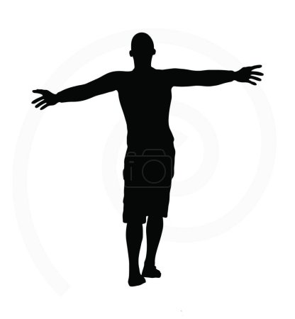 Ilustración de "hombre silueta aislado "icono plano, vector de ilustración - Imagen libre de derechos