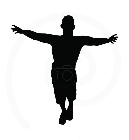 Téléchargez les illustrations : "homme silhouette isolé "icône plate, illustration vectorielle - en licence libre de droit