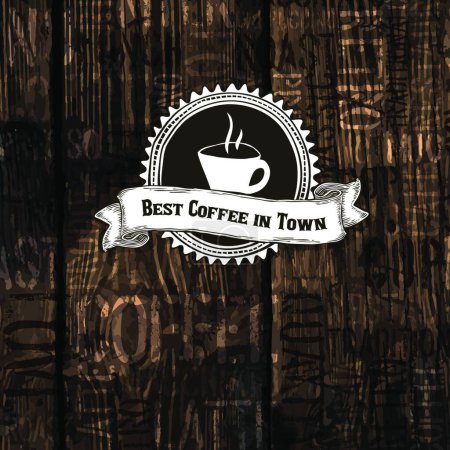 Illustration for "Best Coffee In Town Poster. Vector" - Royalty Free Image