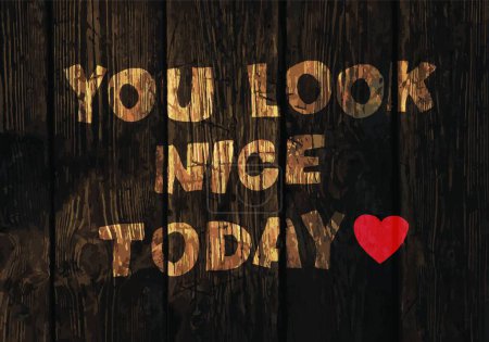 Illustration for "Motivational Phrase On Wooden Planks Texture. Vector" - Royalty Free Image