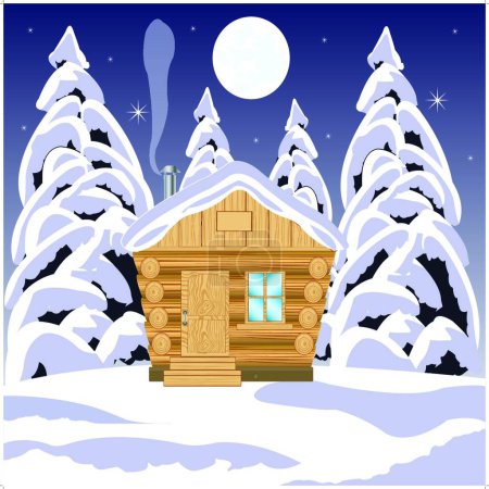 Téléchargez les illustrations : "Maison en bois "icône plate, illustration vectorielle - en licence libre de droit