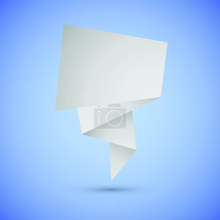 Illustration for Abstract origami speech background on blue background - Royalty Free Image