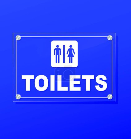 Téléchargez les illustrations : "toilettes signe transparent "illustration vectorielle - en licence libre de droit