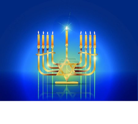 Téléchargez les illustrations : Heureuse illustration vectorielle hanukkah - en licence libre de droit