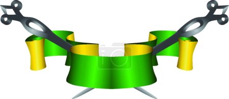 Illustration for Steel scepters with heraldic ribbon - Royalty Free Image
