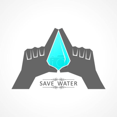 Illustration for Save nature concept with water drop stock vector - Royalty Free Image