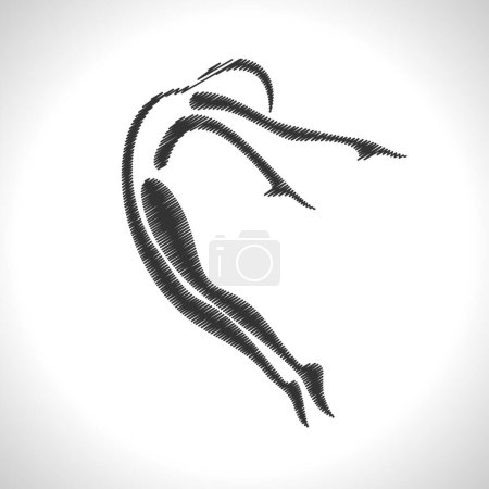 Ilustración de Ilustración de la pose de yoga bosquejada estilizada - Imagen libre de derechos