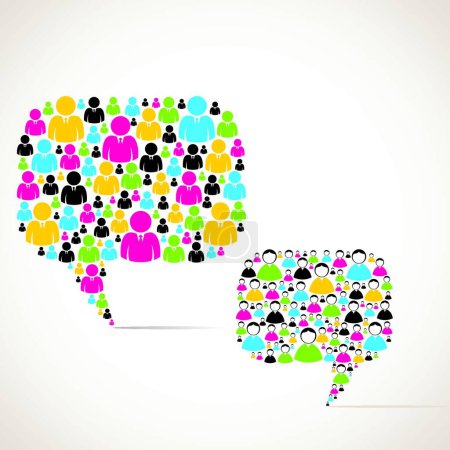 Illustration for Colorful group of people message bubble stock - Royalty Free Image