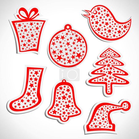 Illustration for Christmas sticker vector illustration - Royalty Free Image