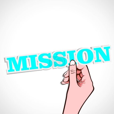 Illustration for Misssion word in hand vector illustration - Royalty Free Image