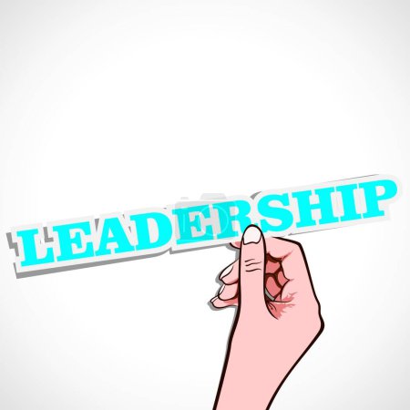 Ilustración de Palabra de liderazgo en la mano vector ilustración - Imagen libre de derechos