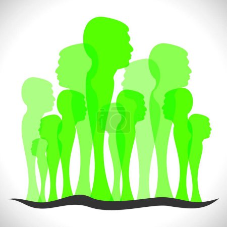 Ilustración de Verde hombres bosque vector ilustración - Imagen libre de derechos