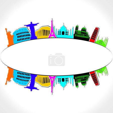Illustration for World famous monument vector illustration - Royalty Free Image