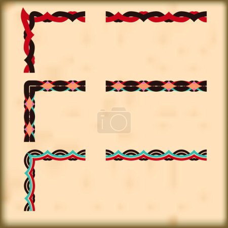 Illustration for "seamlessly tiling small borders with corner elements" - Royalty Free Image