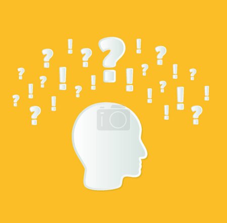 Illustration for Confusion in head vector illustration - Royalty Free Image