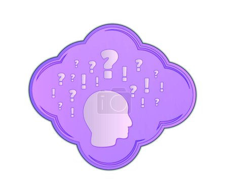 Illustration for Confusion in head, graphic vector illustration - Royalty Free Image