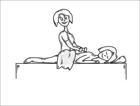 Illustration for Back massage vector illustration - Royalty Free Image