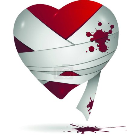 Ilustración de Corazón en venda vector ilustración - Imagen libre de derechos