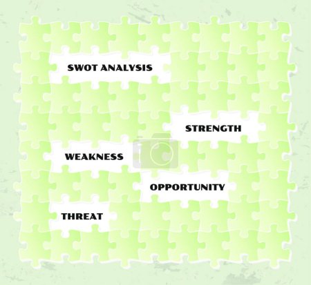 Illustration for Swot analysis puzzle, graphic vector illustration - Royalty Free Image