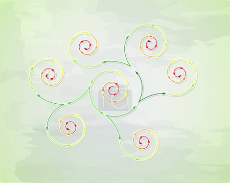Téléchargez les illustrations : Flèches spirales connectées, illustration vectorielle graphique - en licence libre de droit