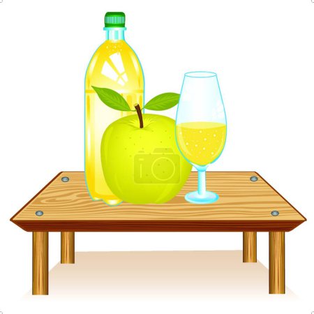 Illustration for Table with drink, graphic vector illustration - Royalty Free Image