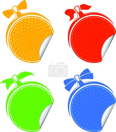 Illustration for Colorful stickers set, vector illustration - Royalty Free Image