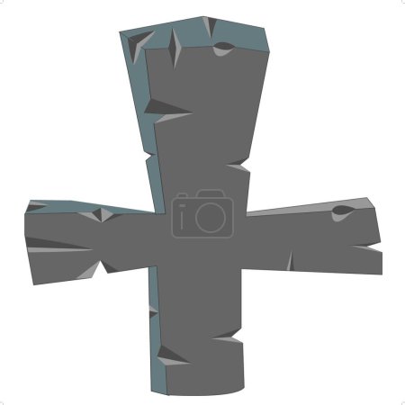 Illustration for Cross from stone vector illustration - Royalty Free Image