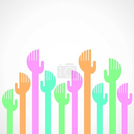 Illustration for Colorful hands background vector illustration - Royalty Free Image