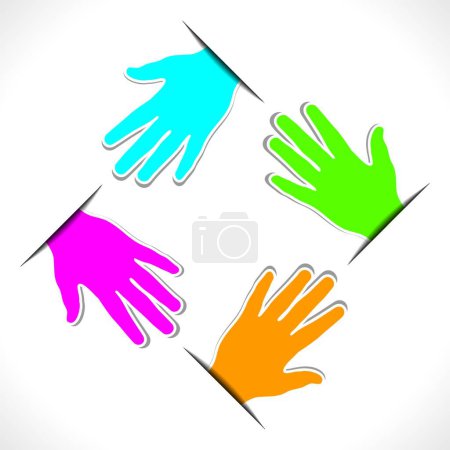 Photo for "colorful hand label background vector" - Royalty Free Image