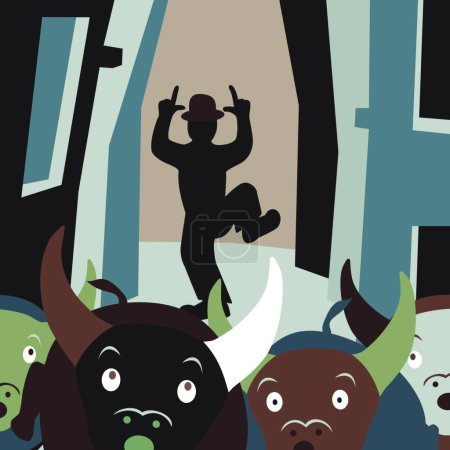 Téléchargez les illustrations : Illustration vectorielle Bull running - en licence libre de droit