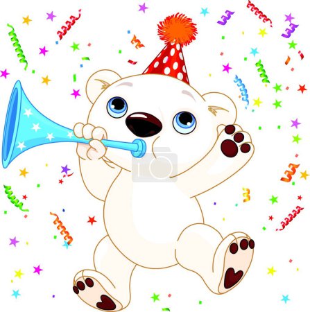 Illustration for Polar bear party, vector illustration simple design - Royalty Free Image