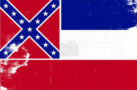 Ilustración de Mississippi Grunge Flag, vector ilustración diseño simple - Imagen libre de derechos