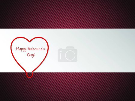 Ilustración de Valentine greeting with heart-shaped paper clip - Imagen libre de derechos