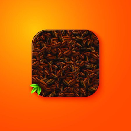Ilustración de Coffee beans texture icon is stylized like mobile app. Vector illustration - Imagen libre de derechos