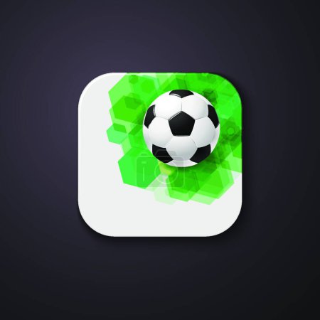 Téléchargez les illustrations : Football soccer icon are stylized like a mobile app. Vector illustration - en licence libre de droit
