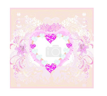 Ilustración de Valentine vintage corazón, vector ilustración diseño simple - Imagen libre de derechos