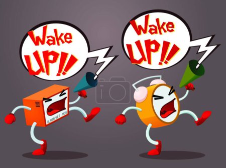Illustration for Screaming Alarm, vector illustration simple design - Royalty Free Image