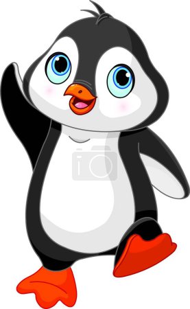 Illustration for "Cartoon baby penguin vector illustration" - Royalty Free Image