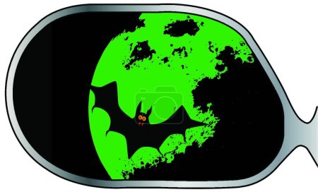 Ilustración de Vampire Wing Mirror, vector ilustración diseño simple - Imagen libre de derechos
