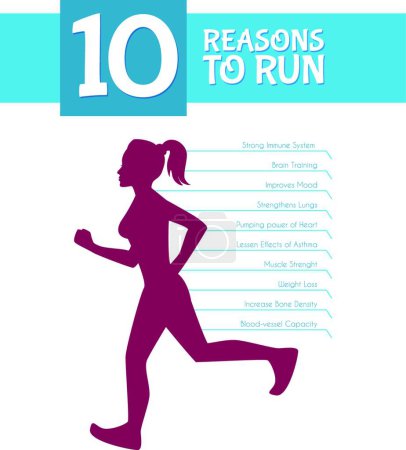 Ilustración de "10 razones principales para correr
" - Imagen libre de derechos