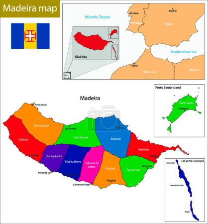 Ilustración de Madeira mapa, web simple ilustración - Imagen libre de derechos