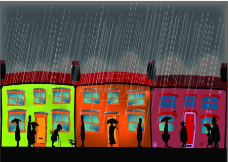 Illustration for Heavy Rain, vector illustration simple design - Royalty Free Image