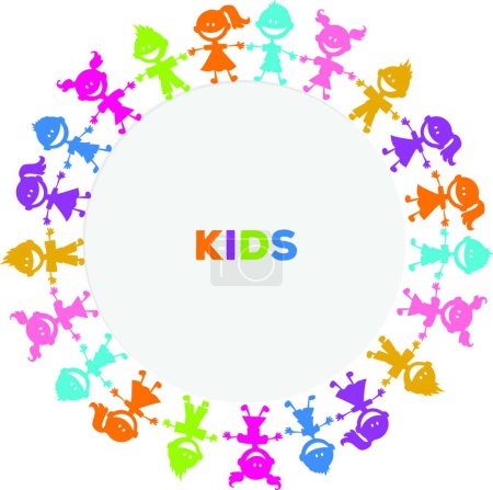 Illustration for Colorful kids friends, vector illustration simple design - Royalty Free Image