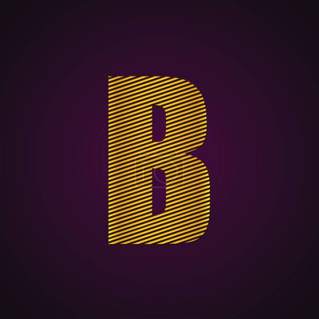 Illustration for B embroidered letter, vector illustration simple design - Royalty Free Image
