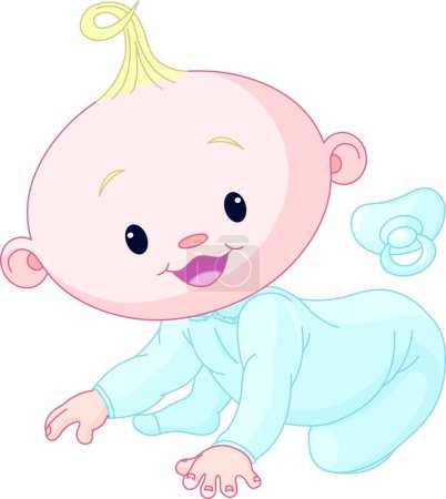 Illustration for Cute creeping baby, vector illustration simple design - Royalty Free Image