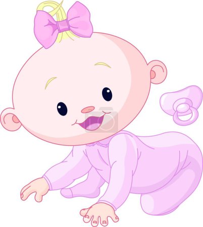 Illustration for Cute creeping baby, vector illustration simple design - Royalty Free Image