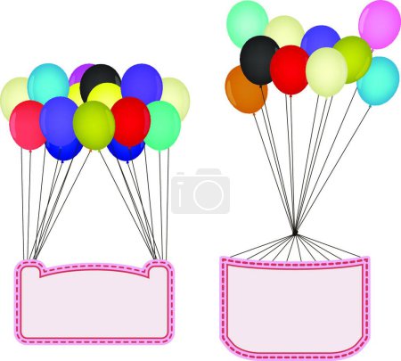 Téléchargez les photos : Ballons avec plaque, illustration vectorielle design simple - en image libre de droit