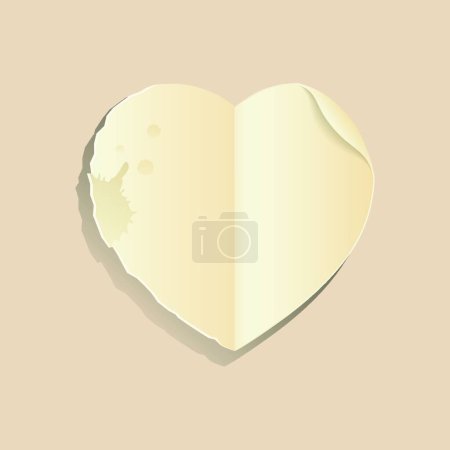 Illustration for Old paper heart, vector illustration simple design - Royalty Free Image