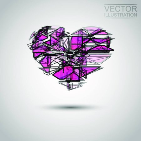 Illustration for Abstract Heart, vector illustration simple design - Royalty Free Image