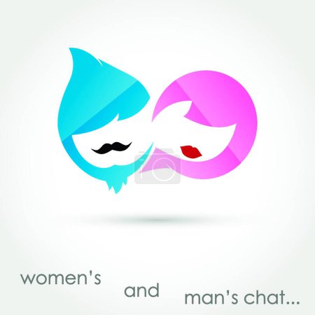 Ilustración de Chat de amor, ilustración vectorial diseño simple - Imagen libre de derechos